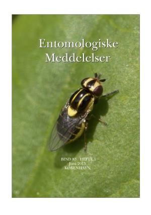 Entomologiske Meddelelser Entomologiske Meddelelser