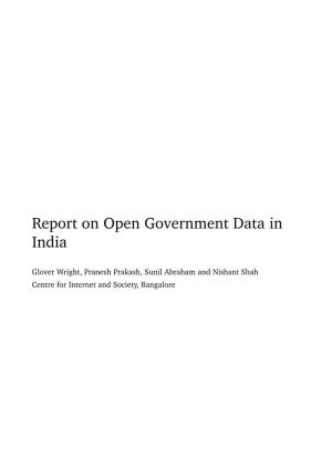 Report on Open Government Data in India