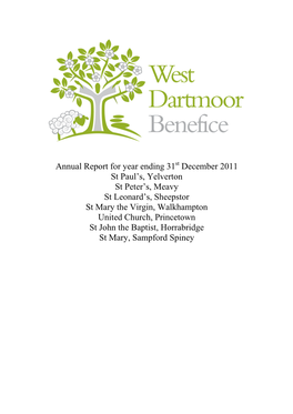 Annual Report for Year Ending 31St December 2011 St Paul's