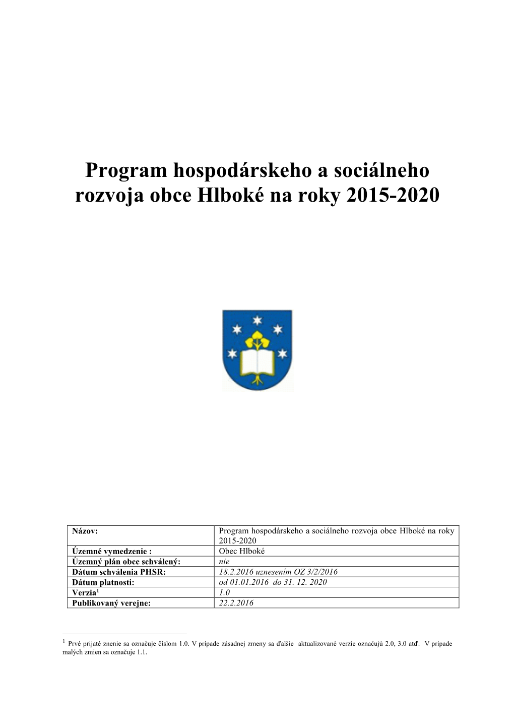 PHSR Obce Jablonica 2015-2020