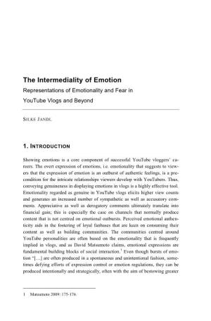 The Intermediality of Emotion Representations of Emotionality and Fear in Youtube Vlogs and Beyond