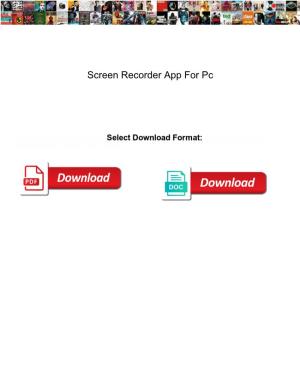 Screen Recorder App for Pc