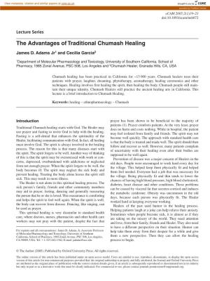 The Advantages of Traditional Chumash Healing
