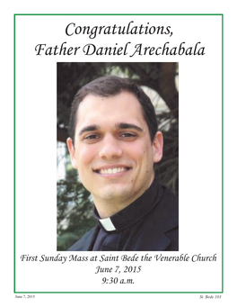 Congratulations, Father Daniel Arechabala