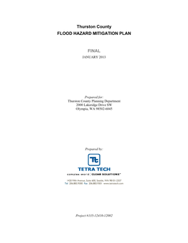 Thurston County FLOOD HAZARD MITIGATION PLAN FINAL