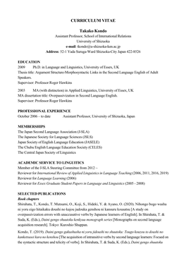 Curriculum Vitae