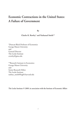 Economic Contractions in the United States: a Failure of Government