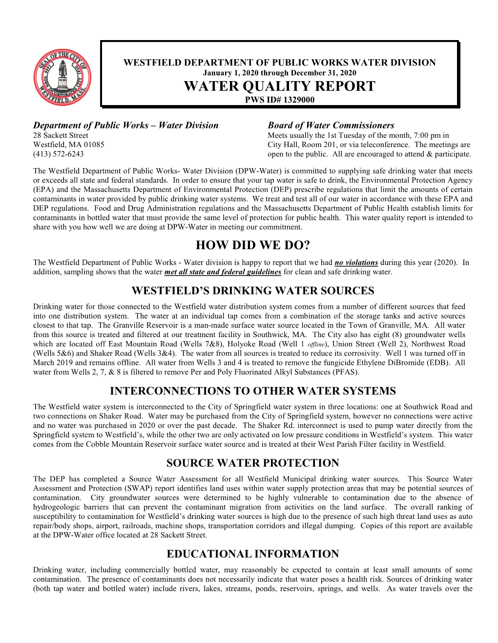 2020 Water Quality Report