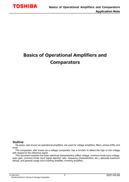 Basics of Operational Amplifiers and Comparators Application Note