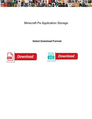 Minecraft Pe Application Storage
