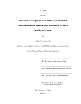 Performance Analysis of Asymmetric Constellation in Concatenation with Trellis Coded