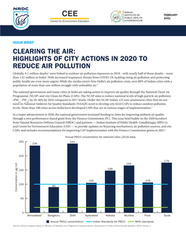 Highlights of City Actions to Reduce Air Pollution