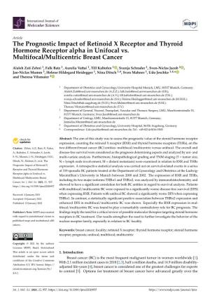 The Prognostic Impact of Retinoid X Receptor and Thyroid Hormone Receptor Alpha in Unifocal Vs
