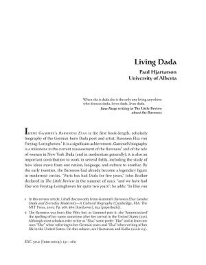 Living Dada Paul Hjartarson University of Alberta