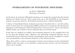 Oversampling of Stochastic Processes