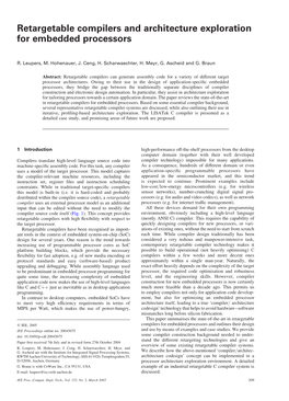 Retargetable Compilers and Architecture Exploration for Embedded Processors