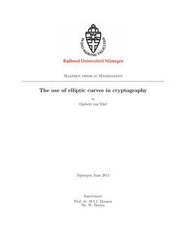 The Use of Elliptic Curves in Cryptography