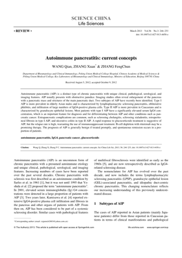 Autoimmune Pancreatitis: Current Concepts