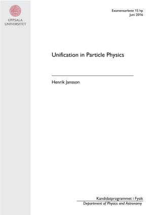 Unification in Particle Physics