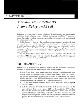 Virtual-Circuit Networks: Frame Relay Andatm