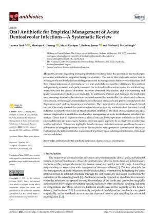 Oral Antibiotic for Empirical Management of Acute Dentoalveolar Infections—A Systematic Review