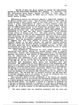 Melting of Mafic and Felsic Sources to Produce the Hree-Depleted Dacites of the Michipicoten Greenstone Belt, Ontario: P.J