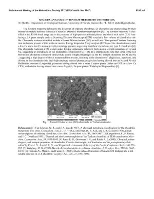 Sem/Edx Analysis of Tenham Meteorite Chondrules. D