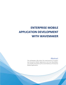 Enterprise Mobile Application Development with Wavemaker