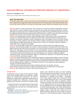 Improved Efficiency and Safety for EVAR with Utilization of a Hybrid