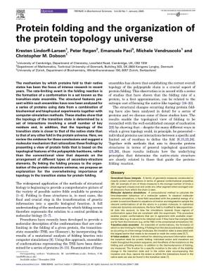 Protein Folding and the Organization of the Protein Topology Universe