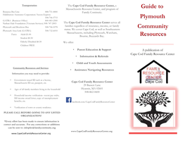 A Publication of Cape Cod Family Resource Center ______• Information & Referrals