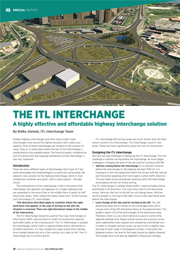 THE ITL INTERCHANGE a Highly Eﬀective and Aﬀordable Highway Interchange Solution by Rafko Atelsek, ITL Interchange Team