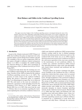 Heat Balance and Eddies in the Caribbean Upwelling System