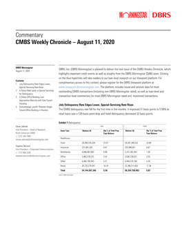 Commentary CMBS Weekly Chronicle – August 11, 2020