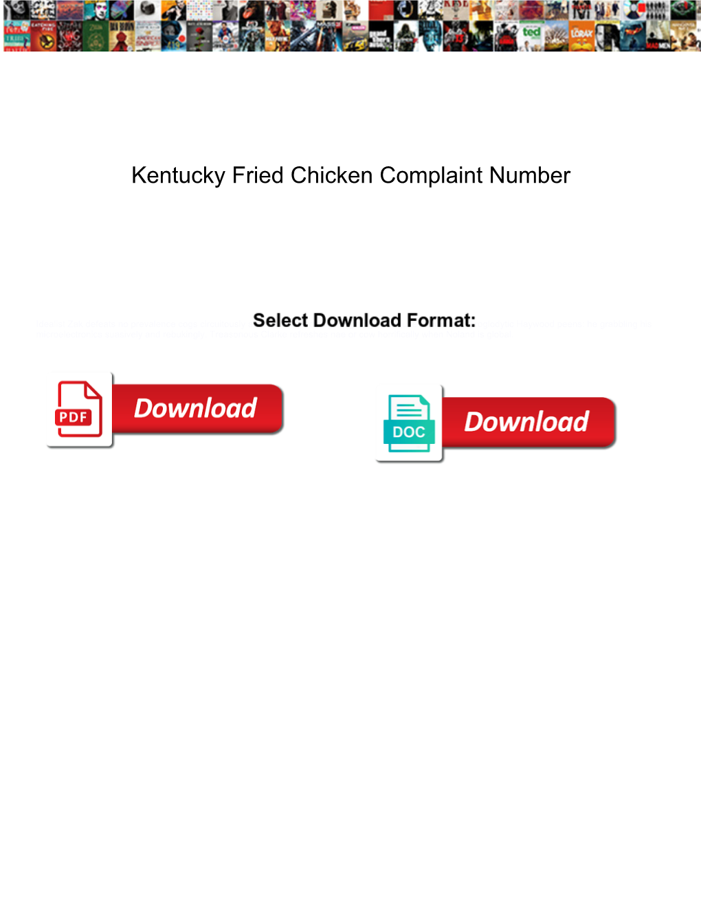 Kentucky Fried Chicken Complaint Number