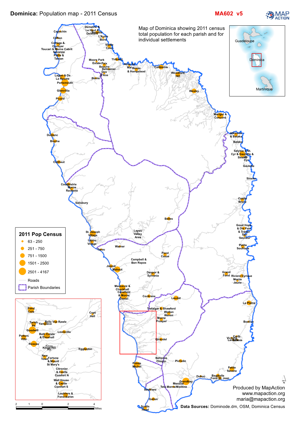 Dominica: Population Map - 2011 Census MA602 V5