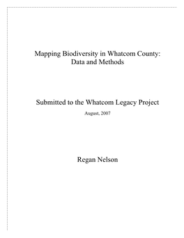 Biodiversity in Whatcom County: Data and Methods
