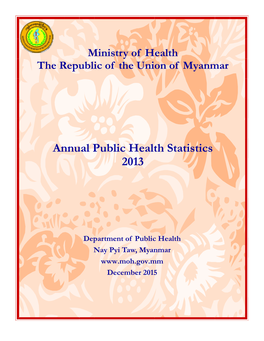 Annual Public Health Statistics 2013