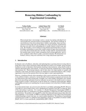 Removing Hidden Confounding by Experimental Grounding