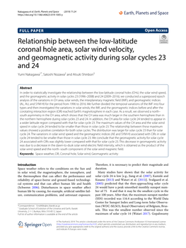 Relationship Between the Low-Latitude Coronal Hole Area, Solar Wind