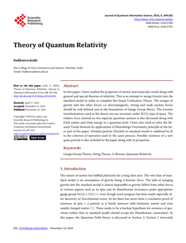 Theory of Quantum Relativity
