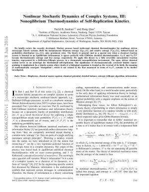 Nonlinear Stochastic Dynamics of Complex Systems, III