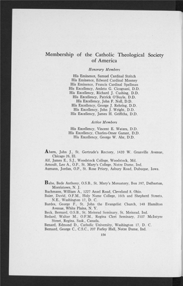Membership of the Catholic Theological Society of America