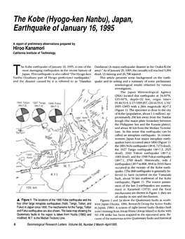 The Kobe (Hyogo-Ken Nanbu), Japan, Earthquake of January 16, 1995