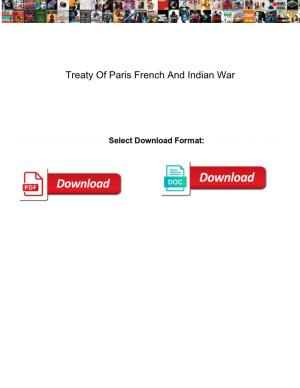Treaty of Paris French and Indian War