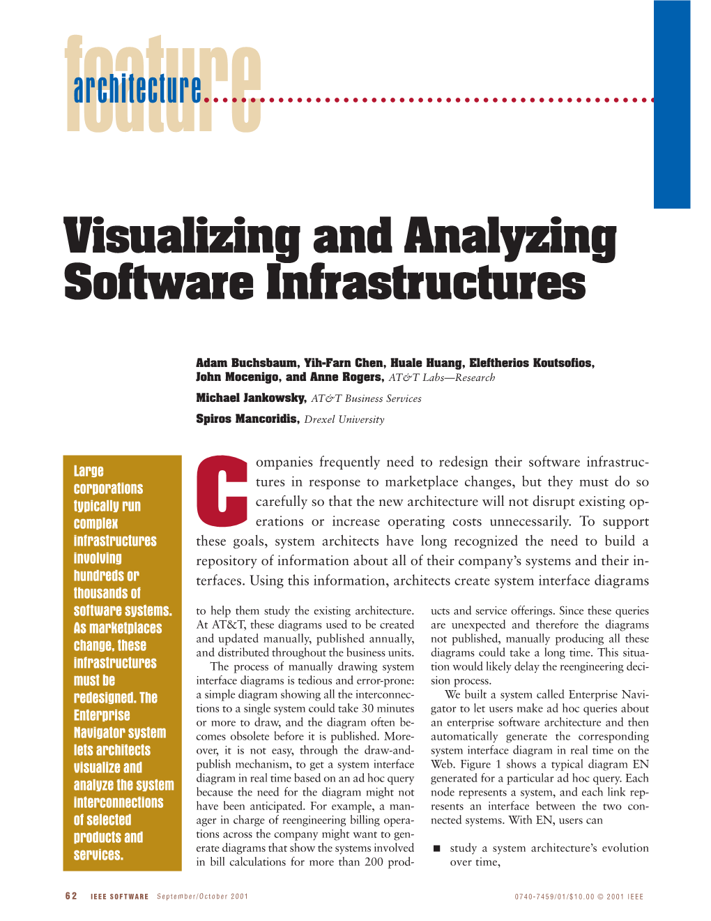 Visualizing and Analyzing Software Infrastructures Architecture