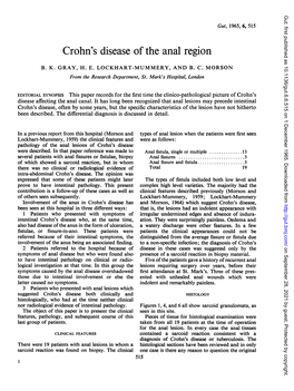 Crohn's Disease of the Anal Region