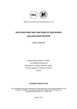 The Structure and Functions of Hantavirus