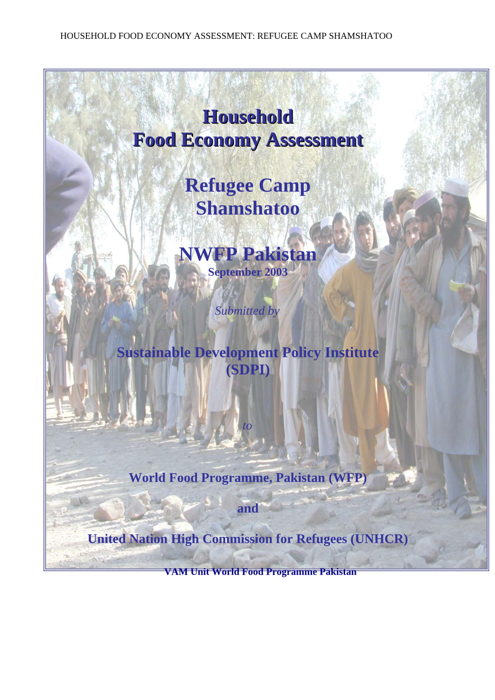 Household Food Economy Assessment Refugee Camp