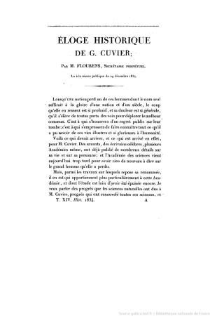 Éloge Historique De G.Cuvier